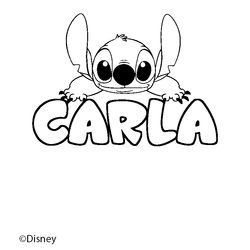 Coloraci&oacute;n del nombre CARLA - decorado Stitch