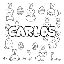 Coloraci&oacute;n del nombre CARLOS - decorado Pascua