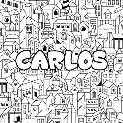 Coloraci&oacute;n del nombre CARLOS - decorado ciudad