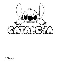 Coloraci&oacute;n del nombre CATALEYA - decorado Stitch