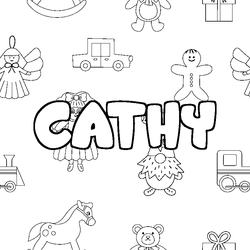 Coloraci&oacute;n del nombre CATHY - decorado juguetes