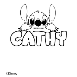 Coloraci&oacute;n del nombre CATHY - decorado Stitch