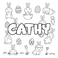 Coloraci&oacute;n del nombre CATHY - decorado Pascua
