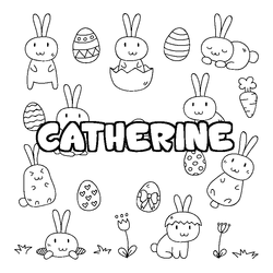 Coloraci&oacute;n del nombre CATHERINE - decorado Pascua
