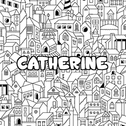 Coloraci&oacute;n del nombre CATHERINE - decorado ciudad