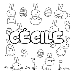 Coloraci&oacute;n del nombre C&Eacute;CILE - decorado Pascua