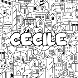 Coloraci&oacute;n del nombre C&Eacute;CILE - decorado ciudad