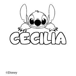 Coloraci&oacute;n del nombre C&Eacute;CILIA - decorado Stitch