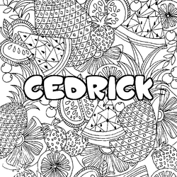 Coloraci&oacute;n del nombre CEDRICK - decorado mandala de frutas