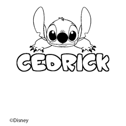 Coloraci&oacute;n del nombre CEDRICK - decorado Stitch