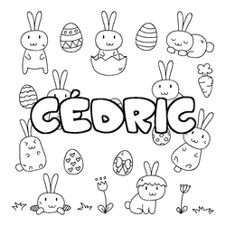 Coloraci&oacute;n del nombre C&Eacute;DRIC - decorado Pascua