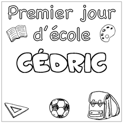 Coloraci&oacute;n del nombre C&Eacute;DRIC - decorado primer d&iacute;a de escuela