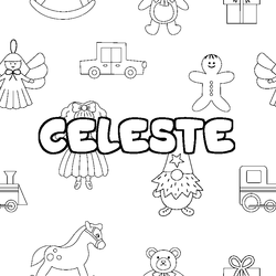 Coloraci&oacute;n del nombre CELESTE - decorado juguetes