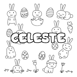 Coloraci&oacute;n del nombre CELESTE - decorado Pascua