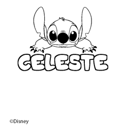 Coloraci&oacute;n del nombre CELESTE - decorado Stitch