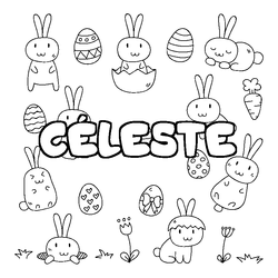 Coloraci&oacute;n del nombre C&Eacute;LESTE - decorado Pascua