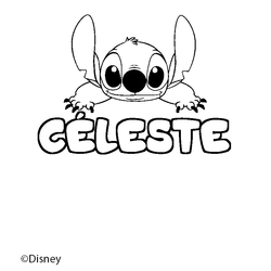 Coloraci&oacute;n del nombre C&Eacute;LESTE - decorado Stitch
