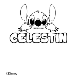 Coloraci&oacute;n del nombre CELESTIN - decorado Stitch