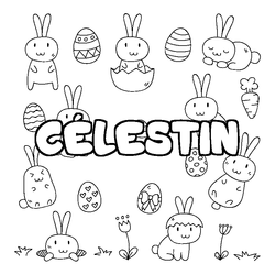 Coloraci&oacute;n del nombre C&Eacute;LESTIN - decorado Pascua