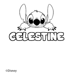 Coloraci&oacute;n del nombre CELESTINE - decorado Stitch