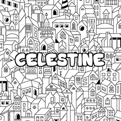Coloraci&oacute;n del nombre CELESTINE - decorado ciudad