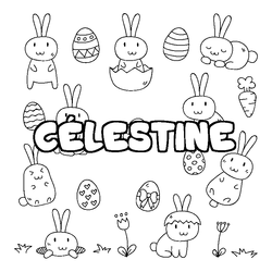 Coloraci&oacute;n del nombre C&Eacute;LESTINE - decorado Pascua