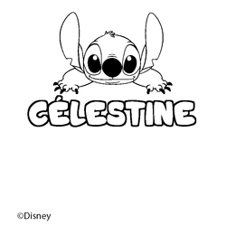 Coloraci&oacute;n del nombre C&Eacute;LESTINE - decorado Stitch