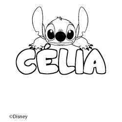 Coloraci&oacute;n del nombre C&Eacute;LIA - decorado Stitch