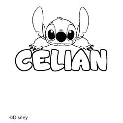 Coloraci&oacute;n del nombre CELIAN - decorado Stitch