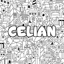 Coloraci&oacute;n del nombre CELIAN - decorado ciudad