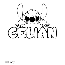 Coloraci&oacute;n del nombre C&Eacute;LIAN - decorado Stitch