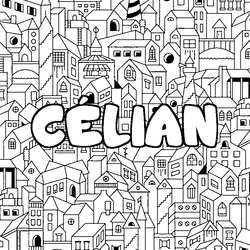 Coloraci&oacute;n del nombre C&Eacute;LIAN - decorado ciudad
