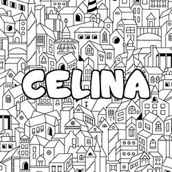 Coloraci&oacute;n del nombre CELINA - decorado ciudad