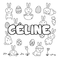 Coloraci&oacute;n del nombre C&Eacute;LINE - decorado Pascua