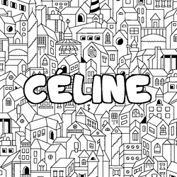 Coloraci&oacute;n del nombre C&Eacute;LINE - decorado ciudad