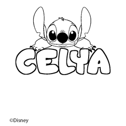Coloraci&oacute;n del nombre CELYA - decorado Stitch