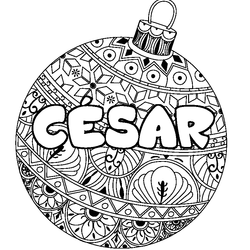 Coloraci&oacute;n del nombre C&Eacute;SAR - decorado bola de Navidad