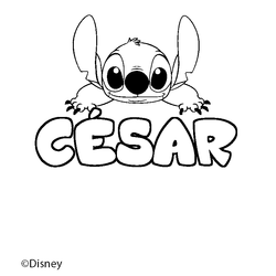 Coloraci&oacute;n del nombre C&Eacute;SAR - decorado Stitch