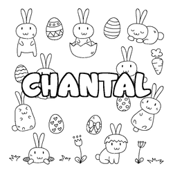 Coloraci&oacute;n del nombre CHANTAL - decorado Pascua