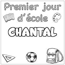 Coloraci&oacute;n del nombre CHANTAL - decorado primer d&iacute;a de escuela
