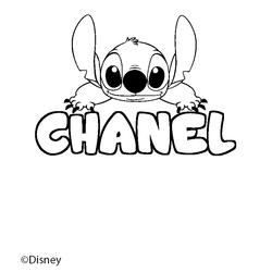 Coloraci&oacute;n del nombre CHANEL - decorado Stitch