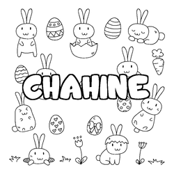 Coloraci&oacute;n del nombre CHAHINE - decorado Pascua