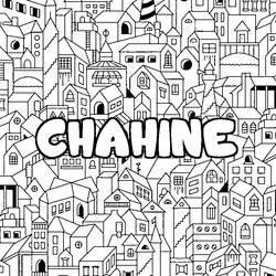 Coloraci&oacute;n del nombre CHAHINE - decorado ciudad