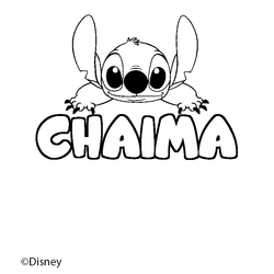 Coloraci&oacute;n del nombre CHAIMA - decorado Stitch