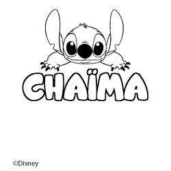 Coloraci&oacute;n del nombre CHA&Iuml;MA - decorado Stitch