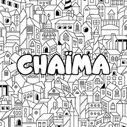 Coloraci&oacute;n del nombre CHA&Iuml;MA - decorado ciudad
