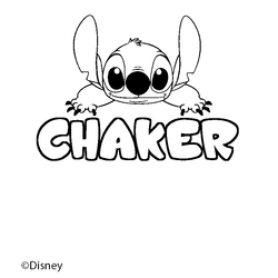 Coloraci&oacute;n del nombre CHAKER - decorado Stitch