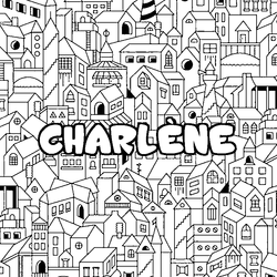 Coloraci&oacute;n del nombre CHARL&Egrave;NE - decorado ciudad
