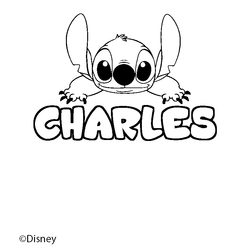 Coloraci&oacute;n del nombre CHARLES - decorado Stitch