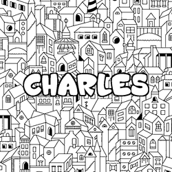 Coloraci&oacute;n del nombre CHARLES - decorado ciudad